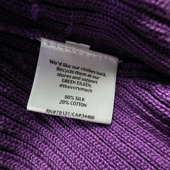 Eileen Fisher 2X Cardigan Sweater Silk Blend Long Open Drape Closet Staple - Picture 6 of 9